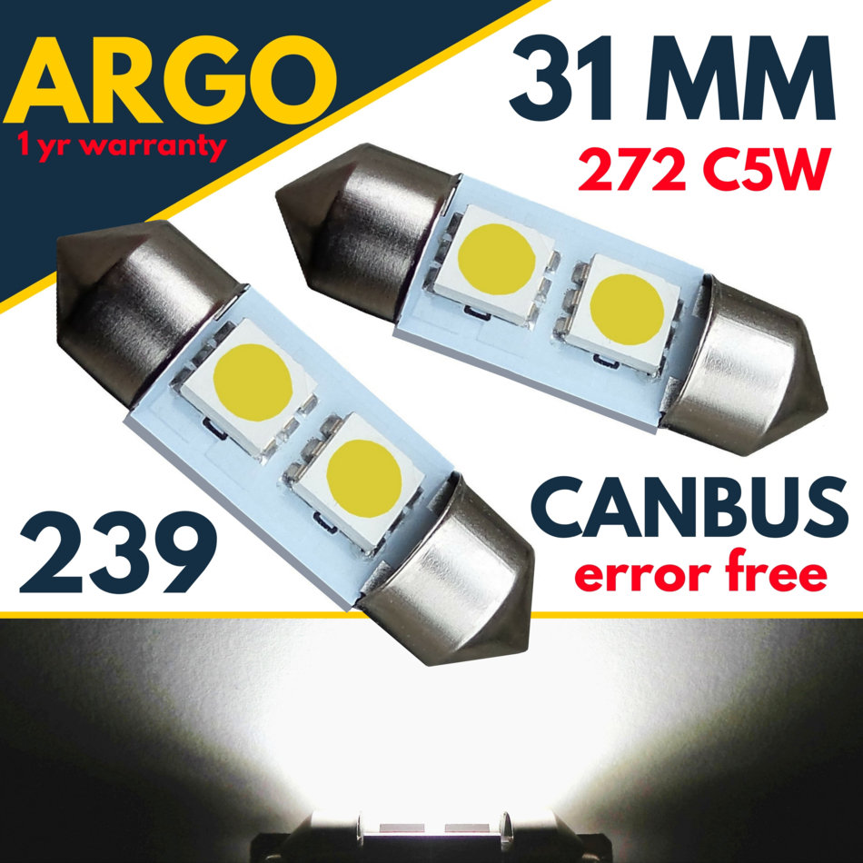 3 SMD LED 39mm 264 CANBUS NO ERROR XENON WHITE NUMBER PLATE LIGHT FESTOON BULBS