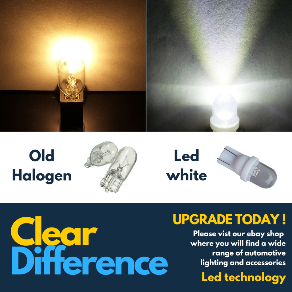 100w Super White Upgrade Xenon High//Low//Canbus LED Side Light Bulbs Set