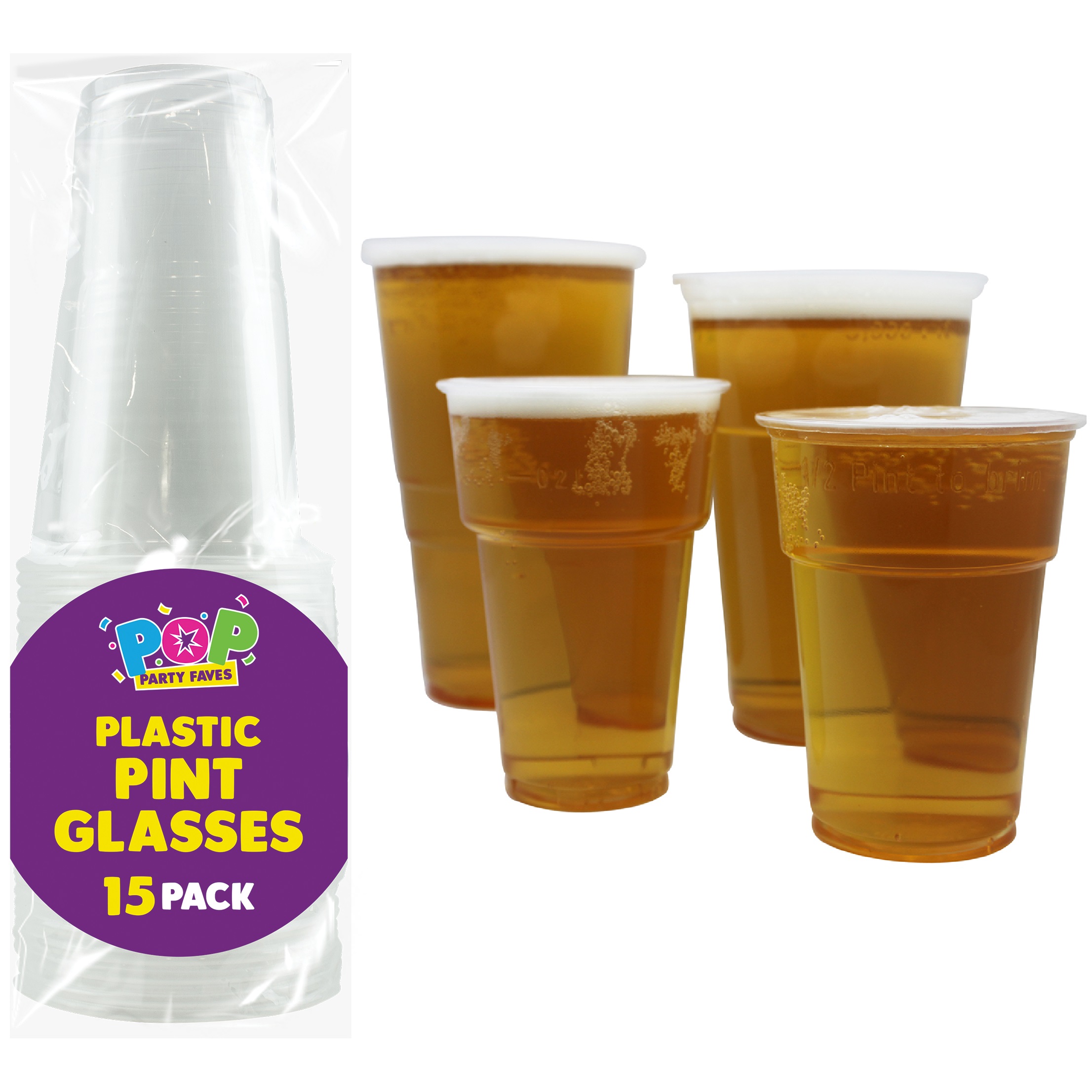 plastic beer glasses