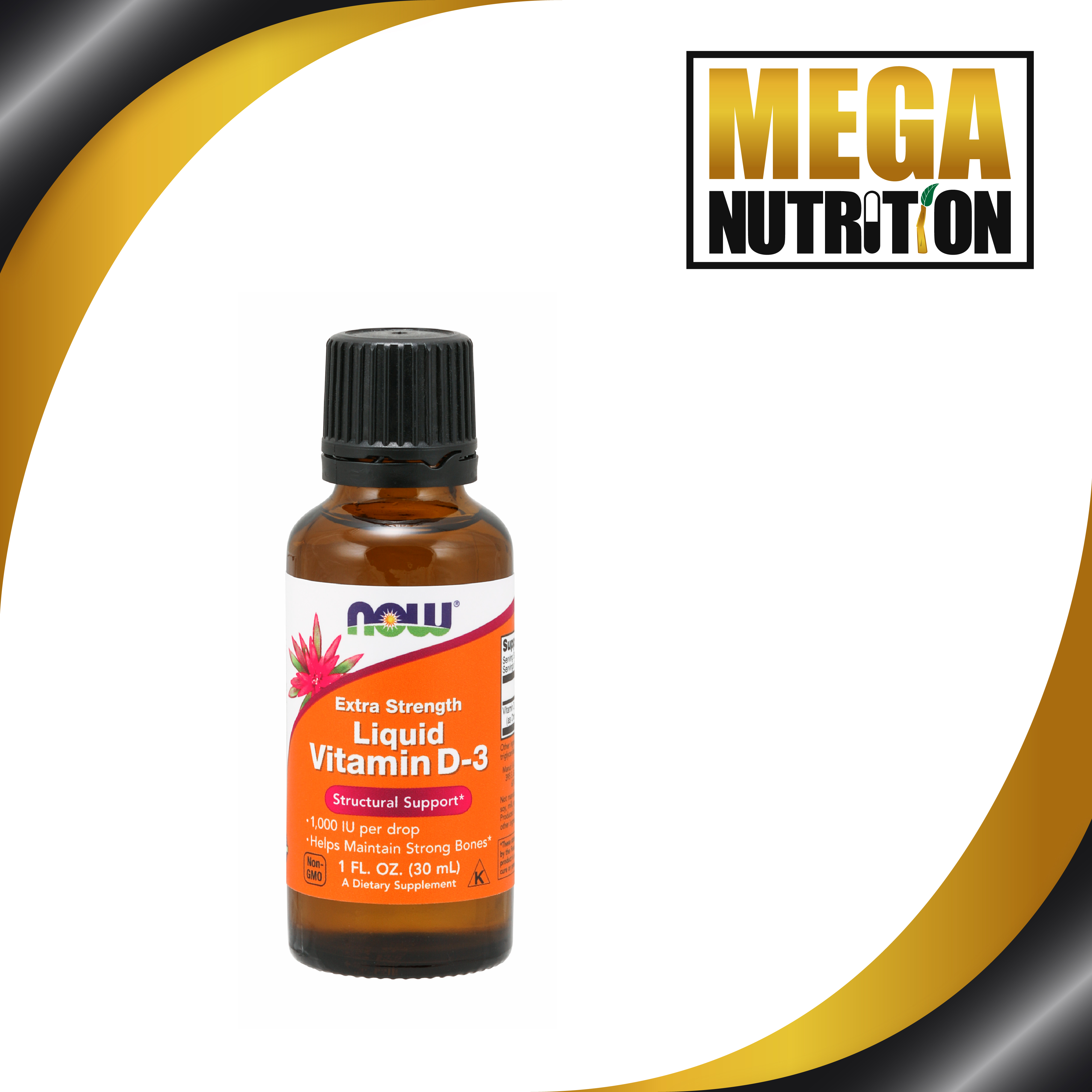 NOW Foods Liquid Vitamin D3 Extra Strength 1000 IU 30ml Supports Immune