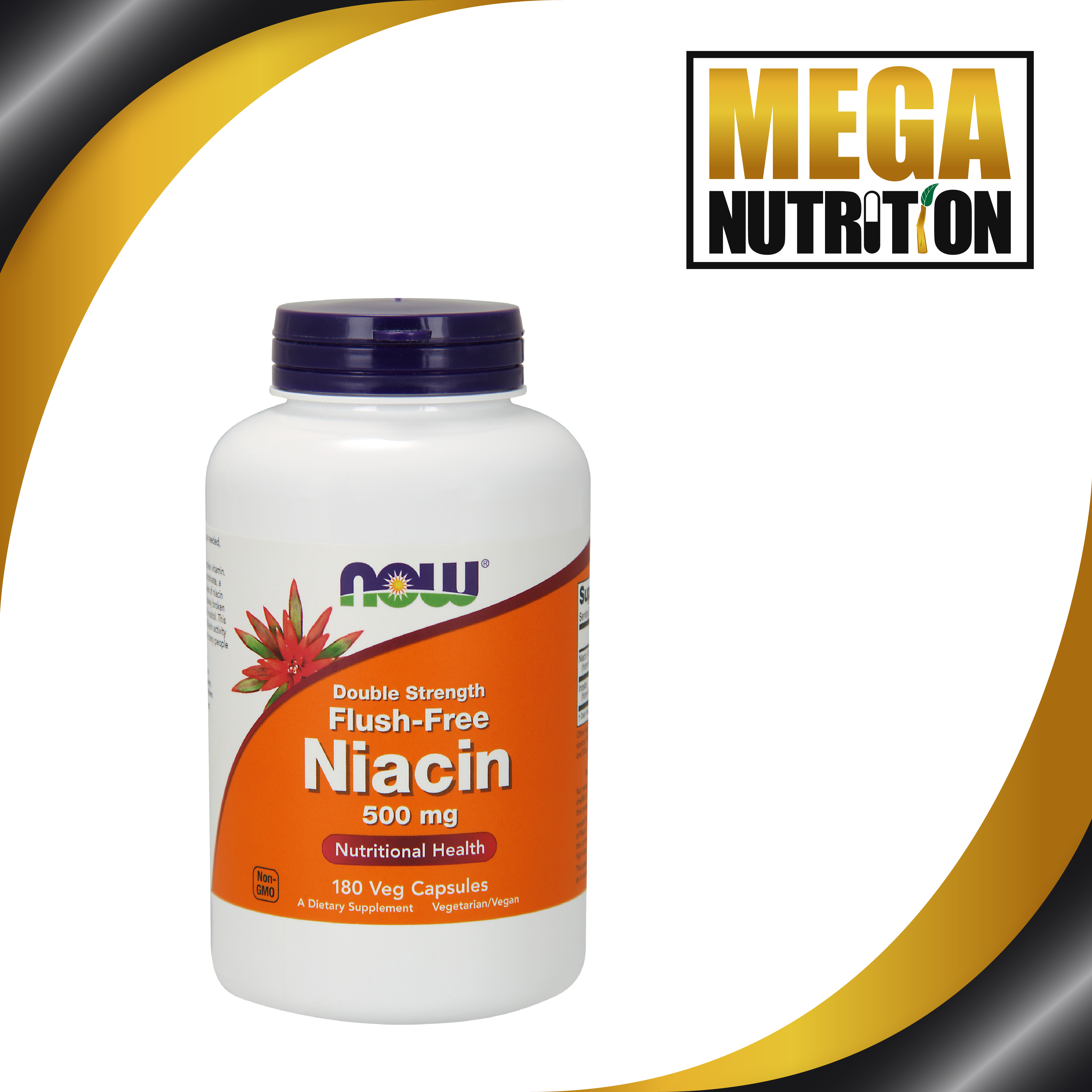 FlushFree Niacin Inositol Hexanicotinate 500mg 180 Veg Capsules
