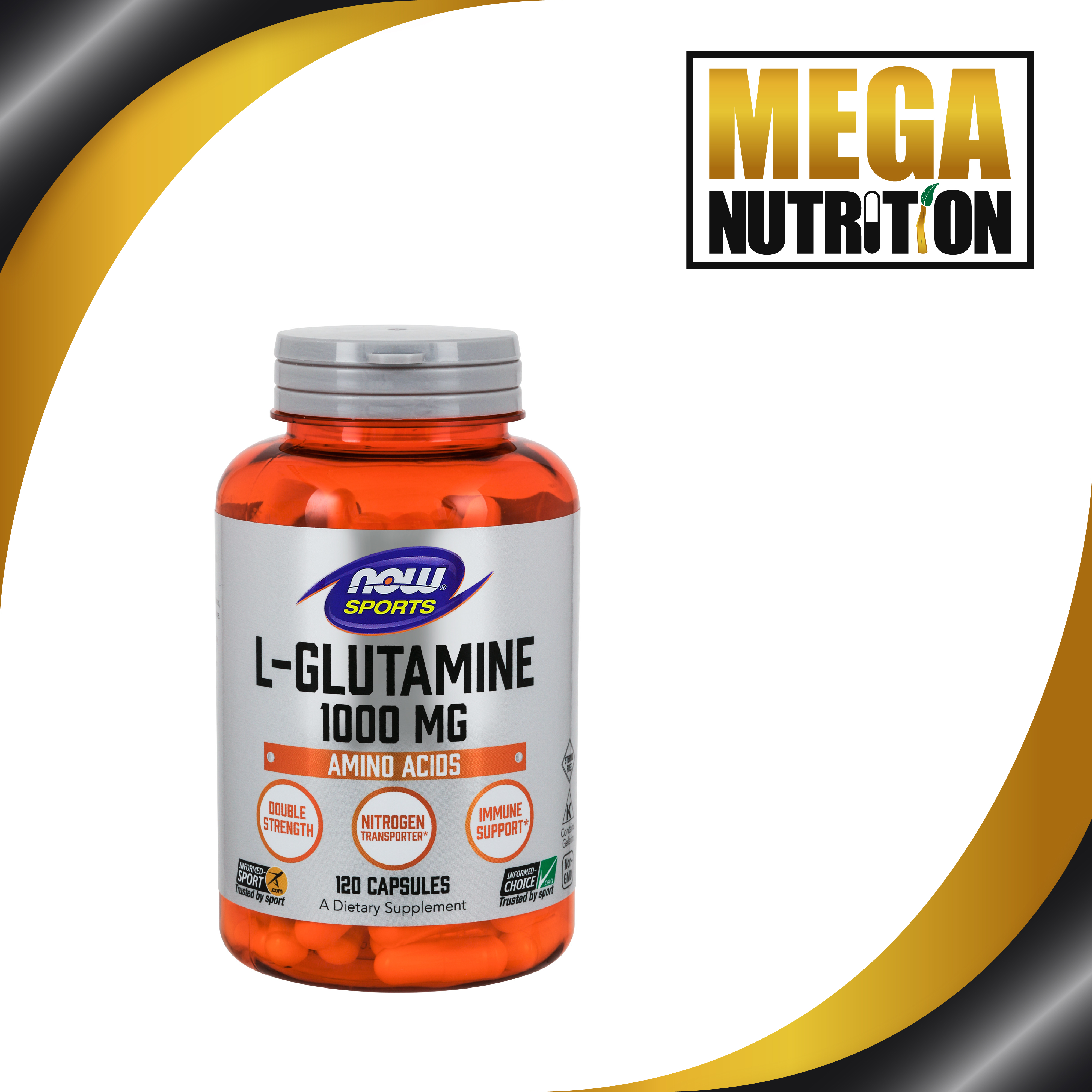 NOW Foods L-Glutamine Double Strength 1000mg 120 Capsules Amino Acids ...