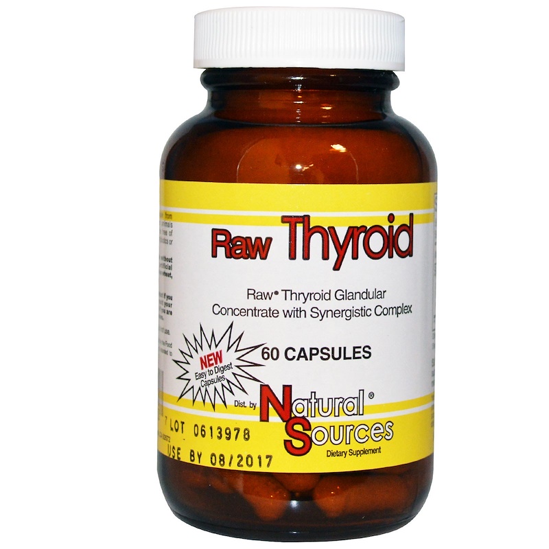 Thyroid Support Raw Thyroid Glandular Extract 60 Capsules