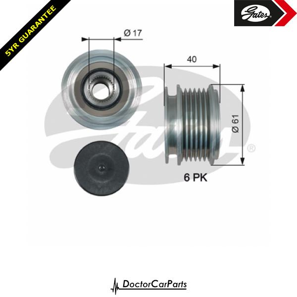 Gates Alternator Pulley for AUDI A4 1.9 2.0 TDI B6 B7 8E 8H