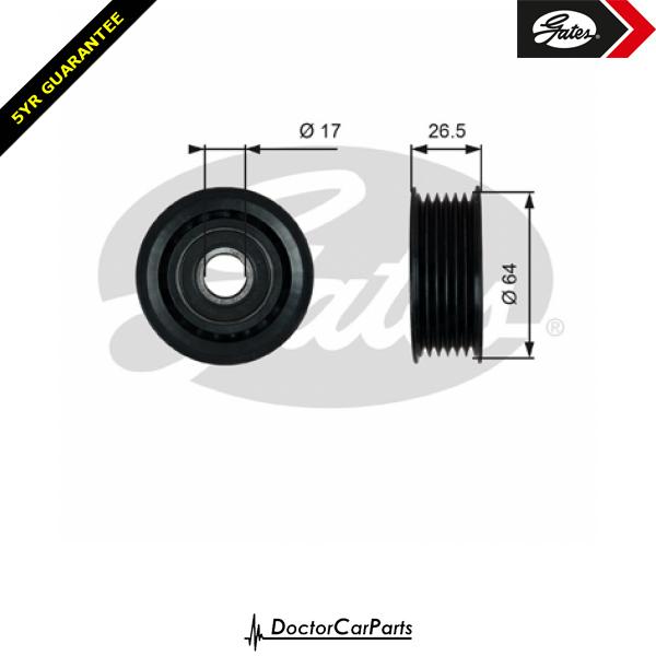 Gates Belt Idler Pulley Alternator for MERCEDES CLK 5.0 CLK500 M113 306bhp