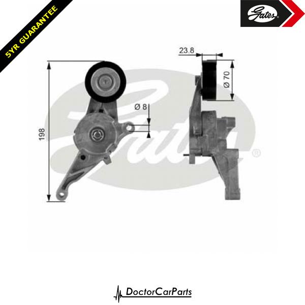 Gates Belt Tensioner Pulley Alternator for VW CARAVELLE 1.9 CHOICE2/2 TDI T5