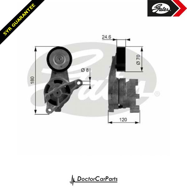 Gates Belt Tensioner Pulley Alternator for AUDI A3 1.9 2.0 CHOICE1/2 TDI 8P