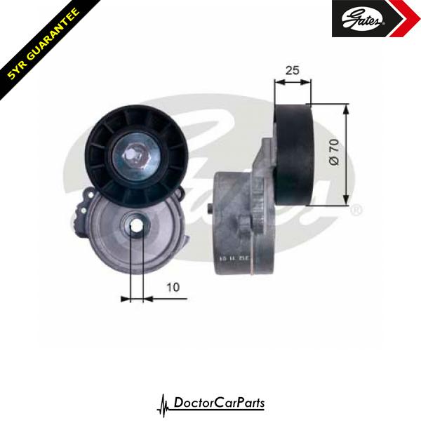 Gates Belt Tensioner Pulley Alternator for FORD GALAXY 2.0 CHOICE1/2 TDCi WA6