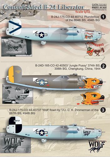 Print Scale 1 72 Consolidated B 24 Liberator B 24h B 24j B 24d 760 Ebay