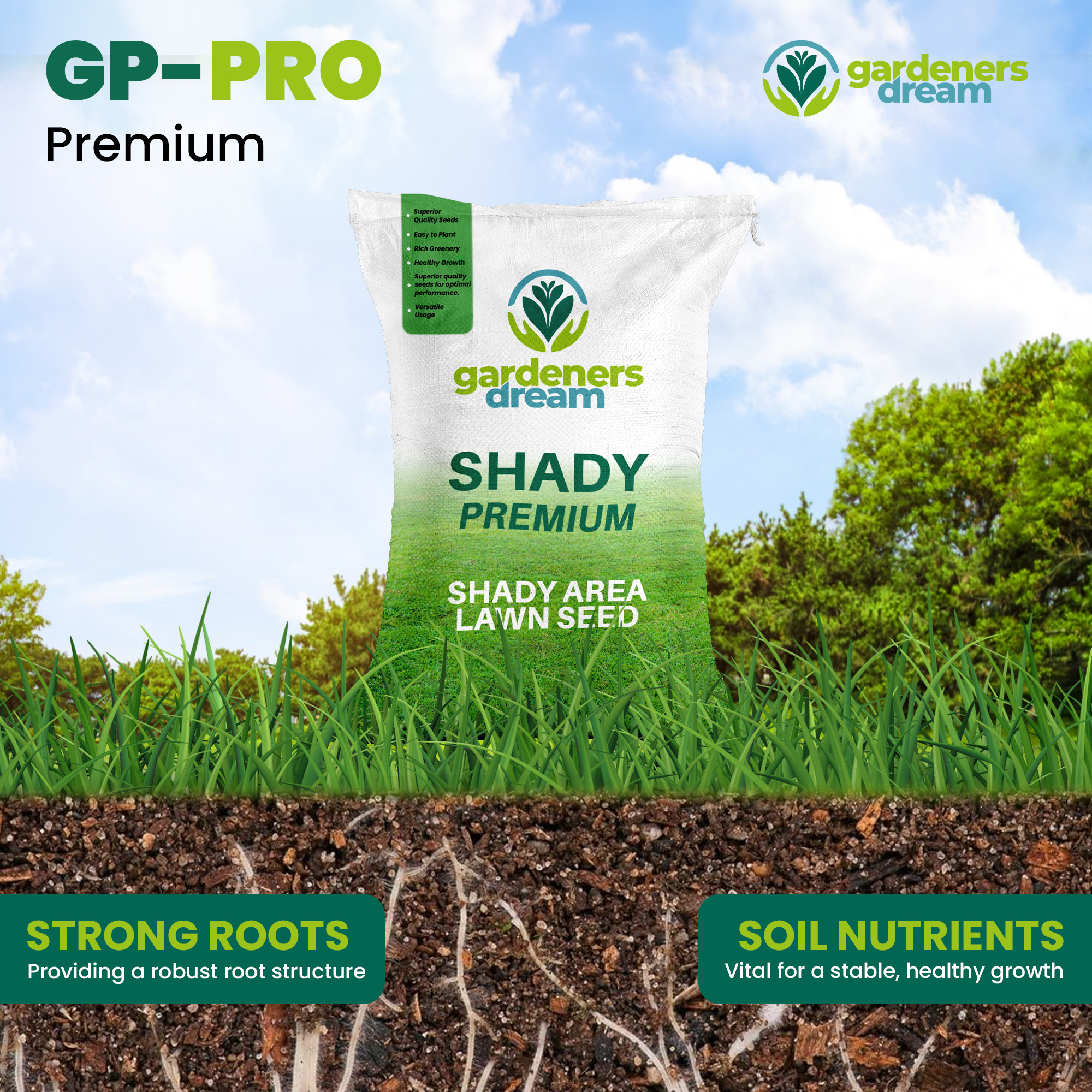 GARDENERS DREAM SHADY LAWN DARK AREA UNDER TREES QUALITY ASSURED GRASS SEED - Picture 17 of 55