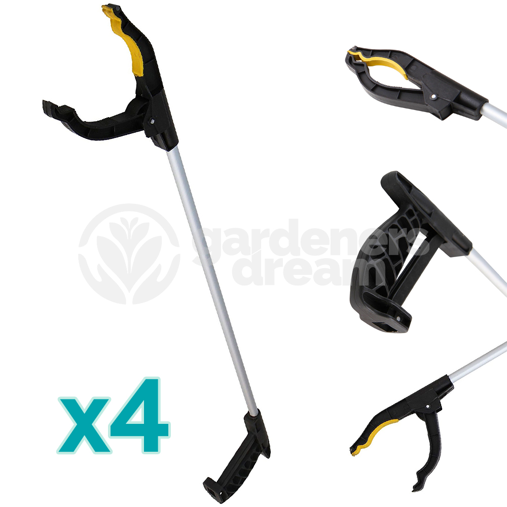 4 X GardenersDream 76cm Litter Picker Rubbish Pick Up Reaching Mobility