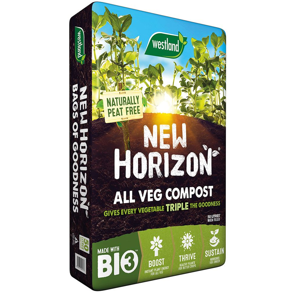 50L NEW HORIZON ORGANIC VEGETABLE COMPOST FRUIT AND GARDEN PLANT SOIL