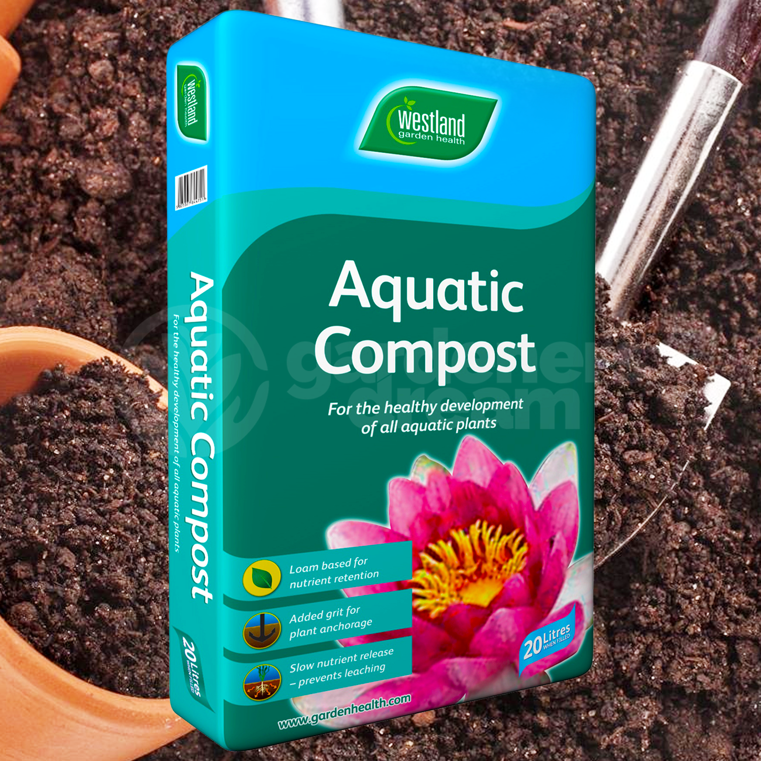 Westland 20L Aquatic Compost For Use In And Around Garden Ponds Water