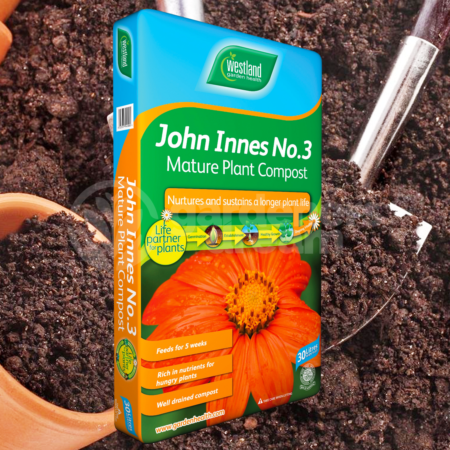 Westland John Innes No3 30L Mature Compost Plant Shrub Garden Soil Root