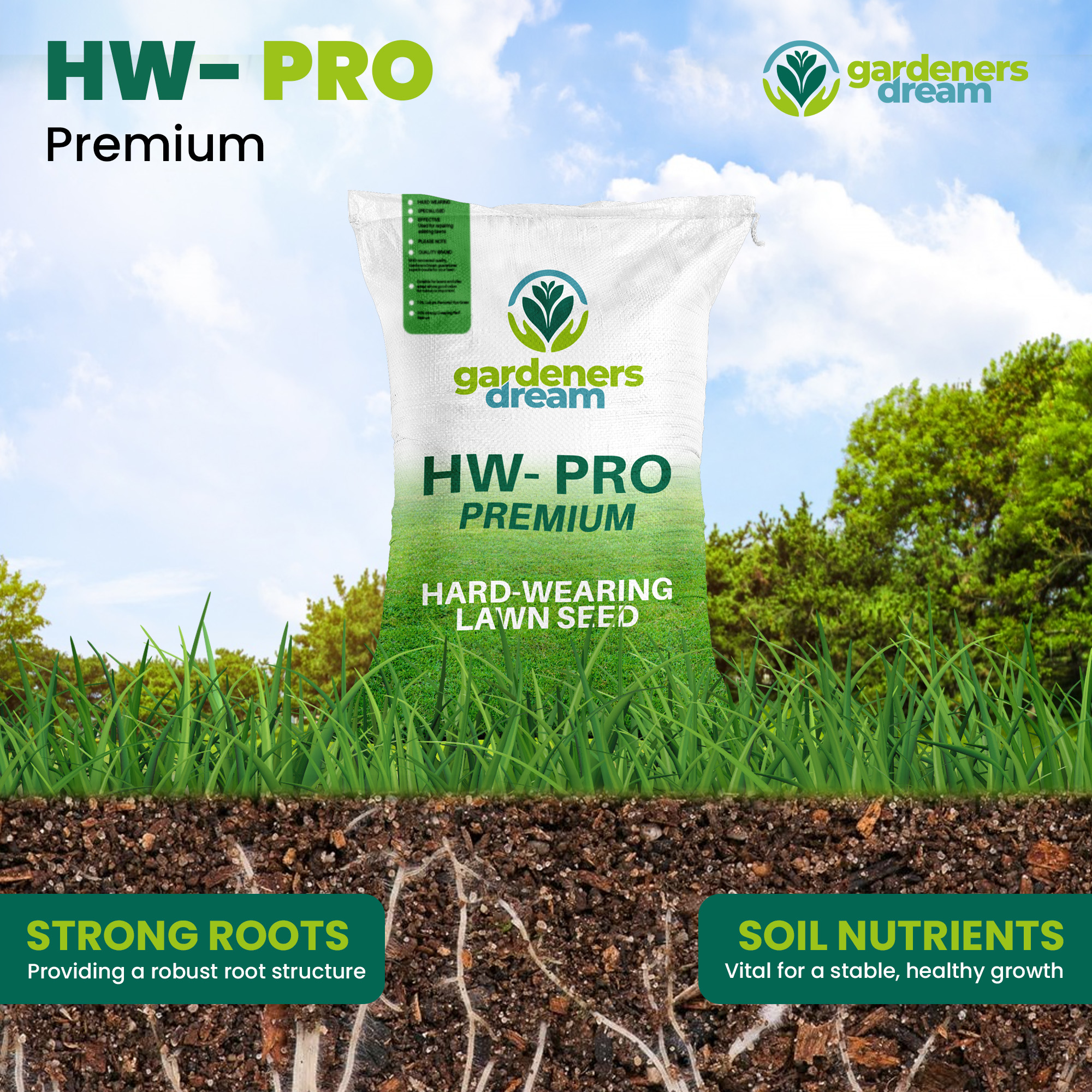 GARDENERS DREAM HARD-WEARING PREMIUM TOUGH BACK GARDEN LAWN GRASS SEED - Picture 45 of 56