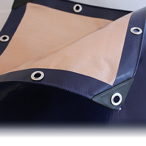 2M x 2.5M BLUE/BEIGE HEAVY WATERPROOF TARPAULIN SHEET TARP COVER WITH