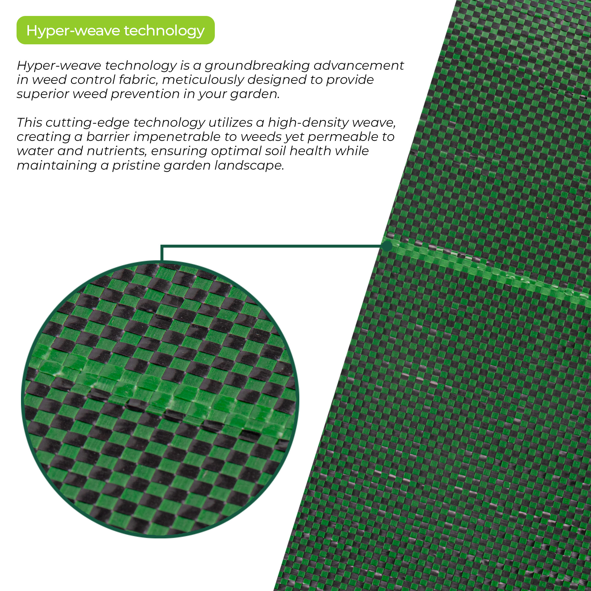 GardenersDream Green Extra Strong 125gsm Weed Suppressant Membrane Porous Fabric - Picture 22 of 68