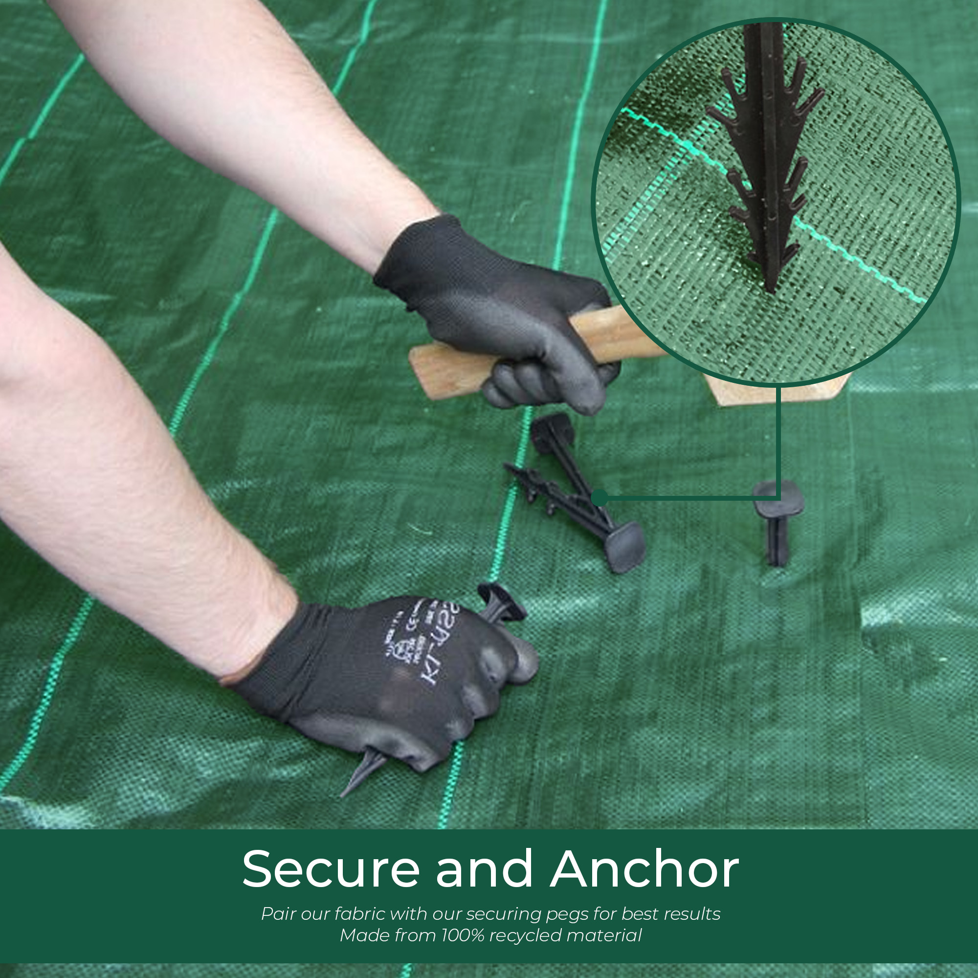 GardenersDream Green Extra Strong 125gsm Weed Suppressant Membrane Porous Fabric - Picture 61 of 68