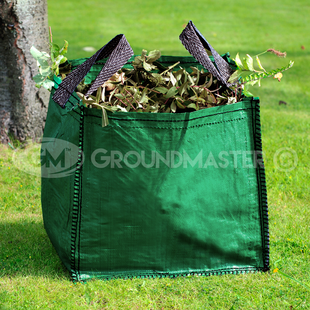 GroundMaster 150L Garden Waste Bags - Large Heavy Duty Refuse Sacks With Handles