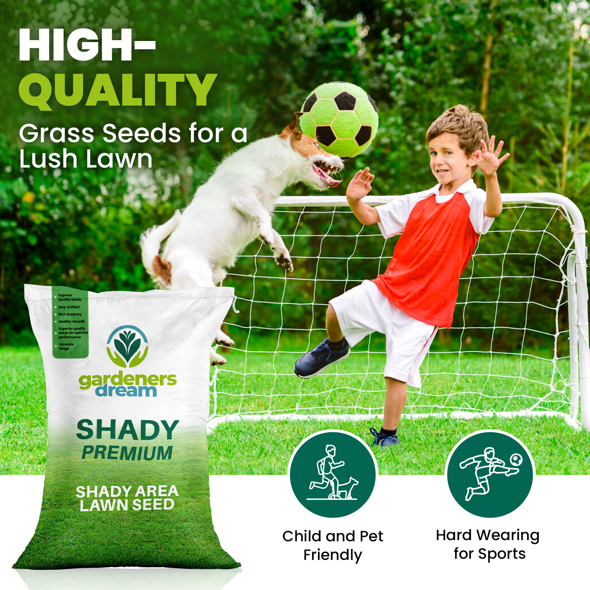 GARDENERS DREAM SHADY LAWN DARK AREA UNDER TREES QUALITY ASSURED GRASS SEED - Picture 23 of 55