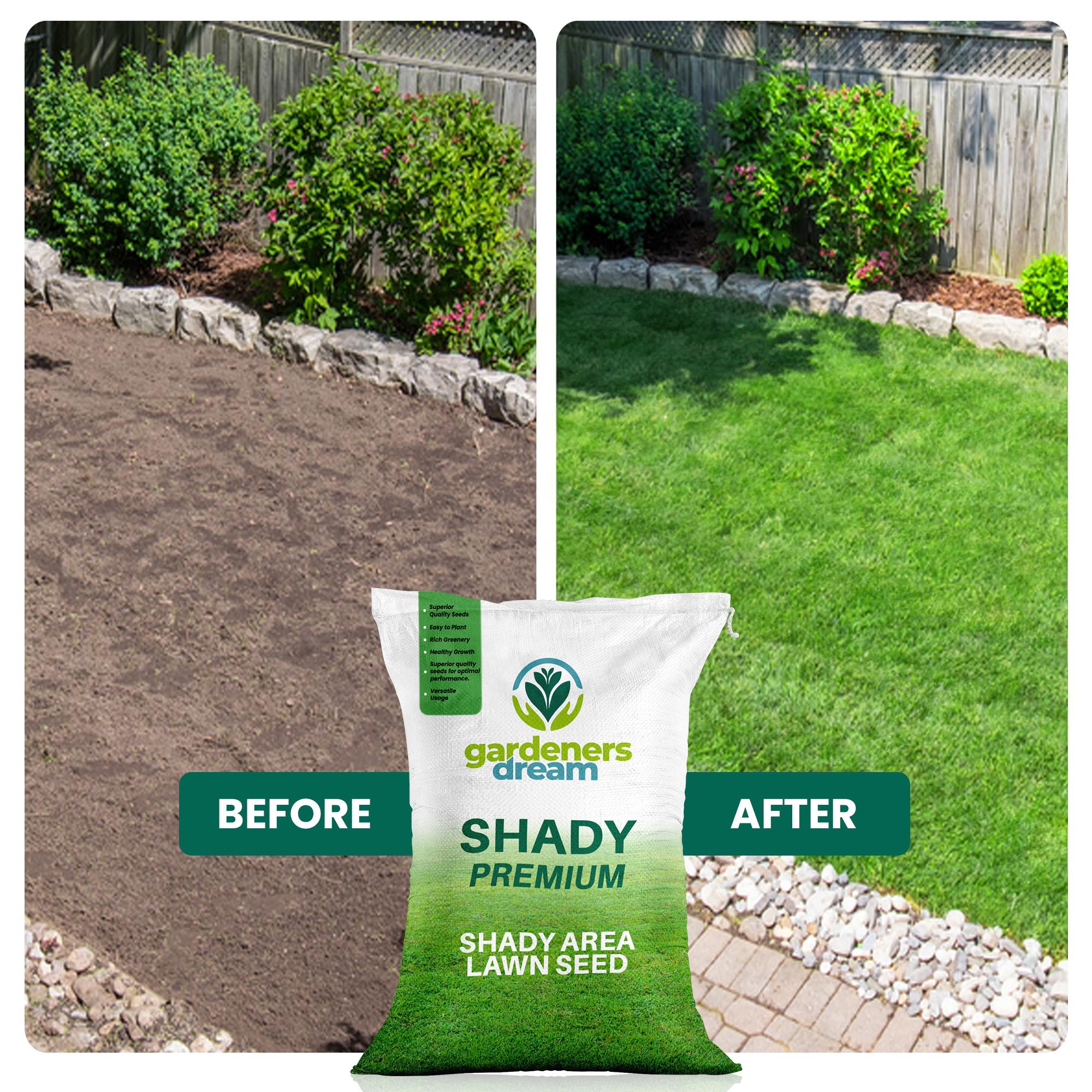 GARDENERS DREAM SHADY LAWN DARK AREA UNDER TREES QUALITY ASSURED GRASS SEED - Picture 26 of 55