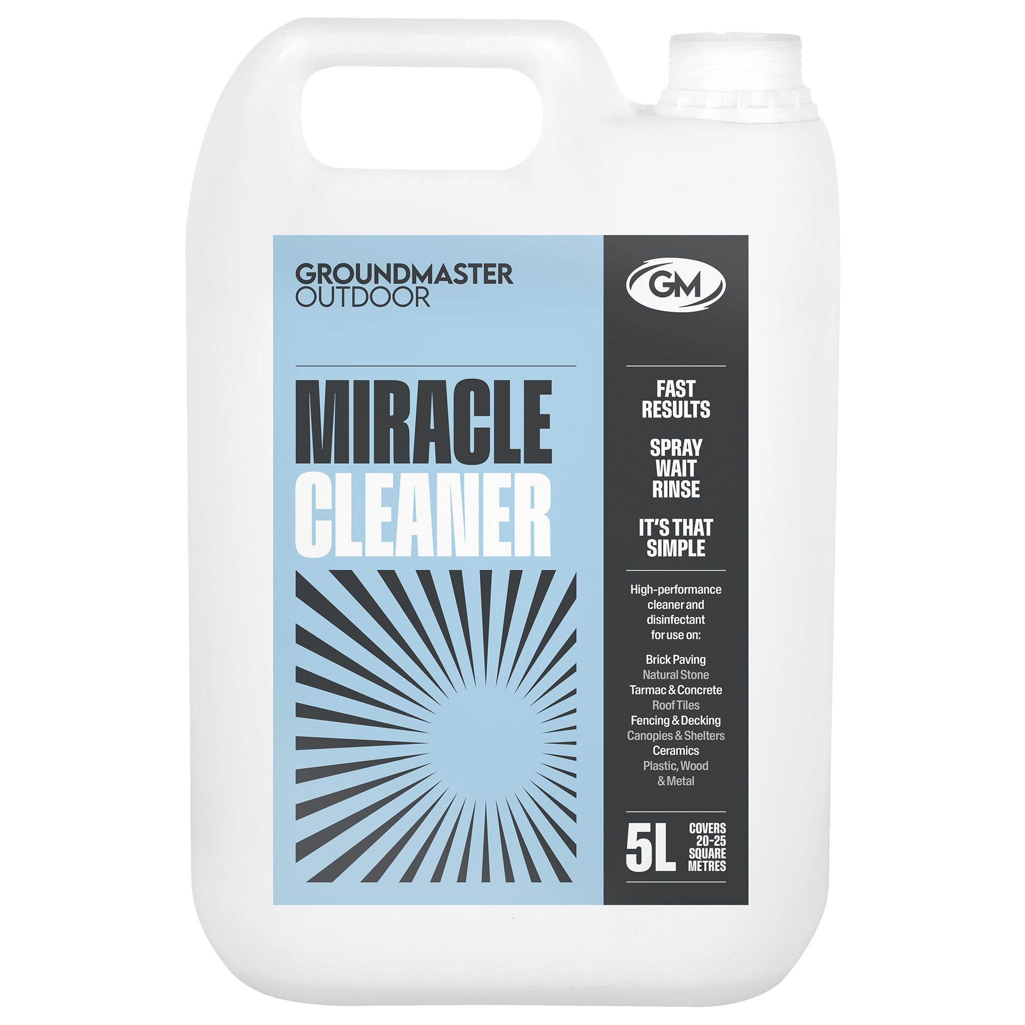 GROUNDMASTER Miracle Patio Cleaner Spray and Leave Algae Remover Fast Results 5L - Picture 7 of 18