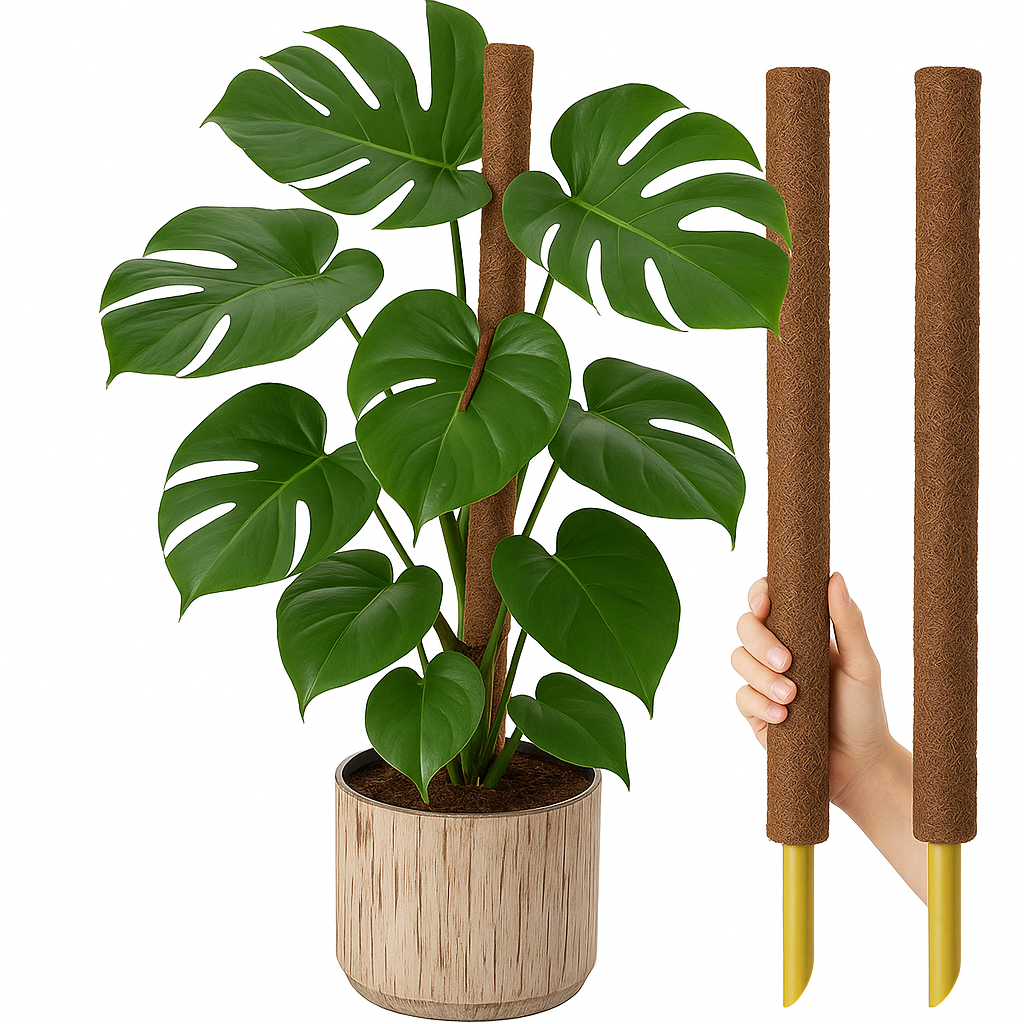 Indoor Climber Plant Kit Monstera Swiss Cheese Plant with Coir Moss Pole in Pot - Picture 9 of 32