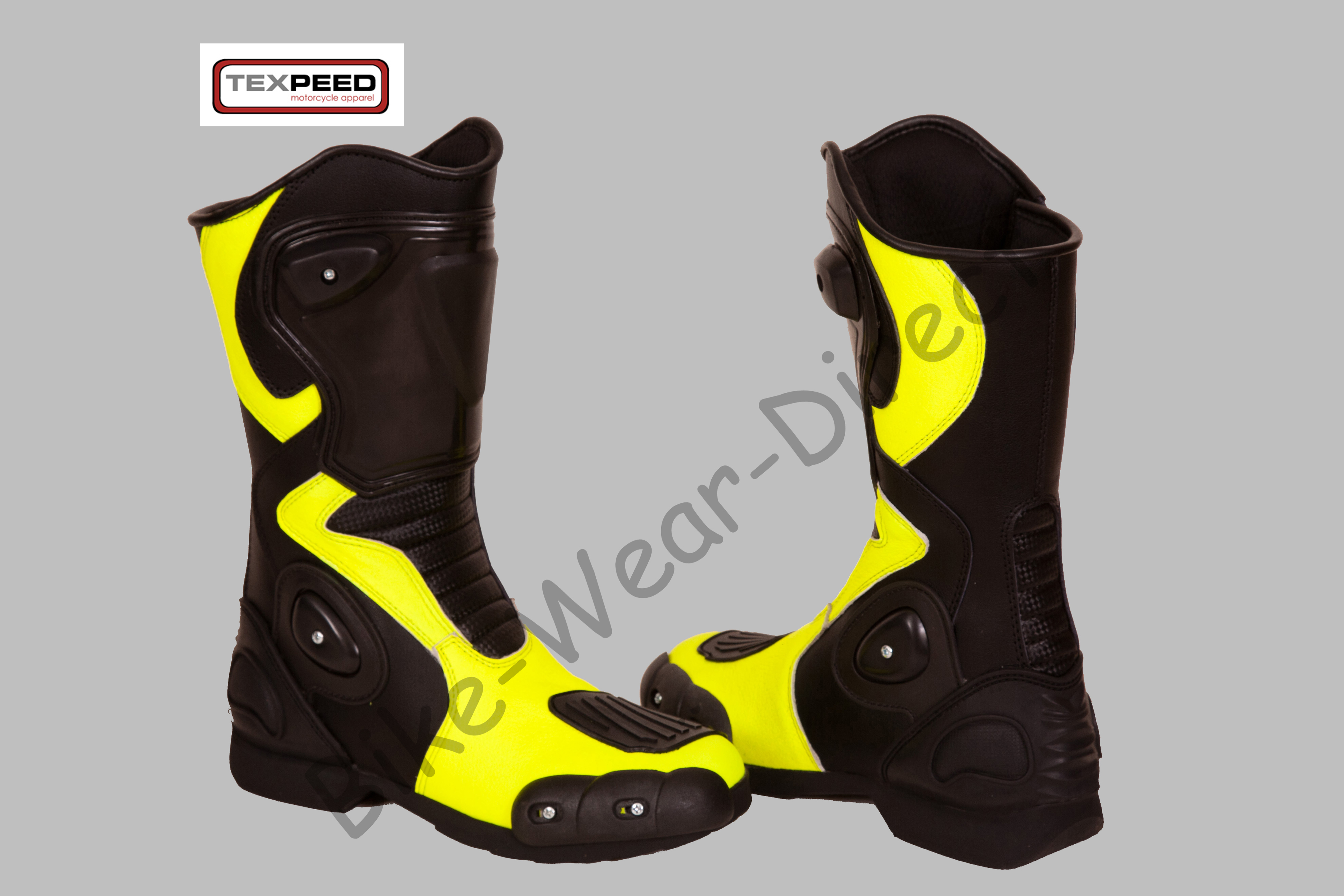 Black &amp; HiVis Motorbike Boots Bike Wear Direct