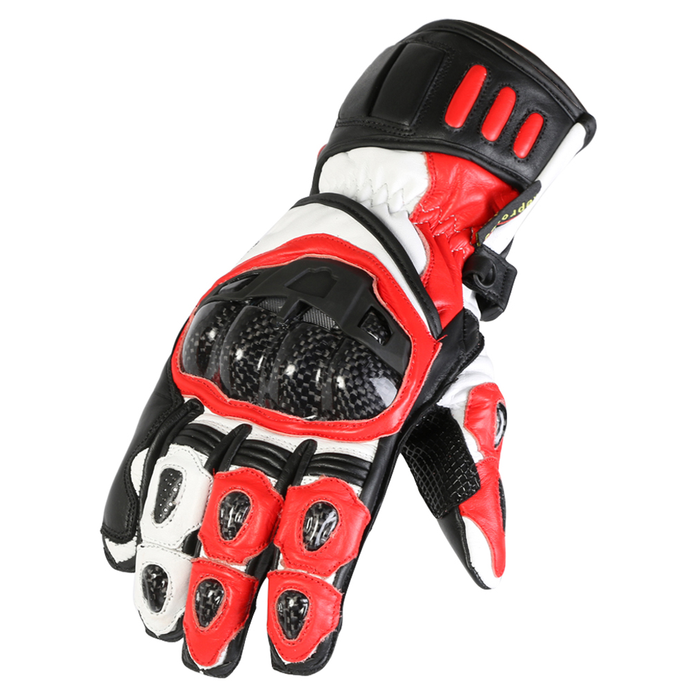 Texpeed Red Black Motorcycle Motorbike Biker Gloves CE Knuckle Armour