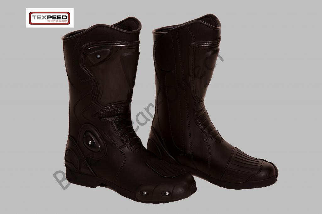 black leather motorbike boots