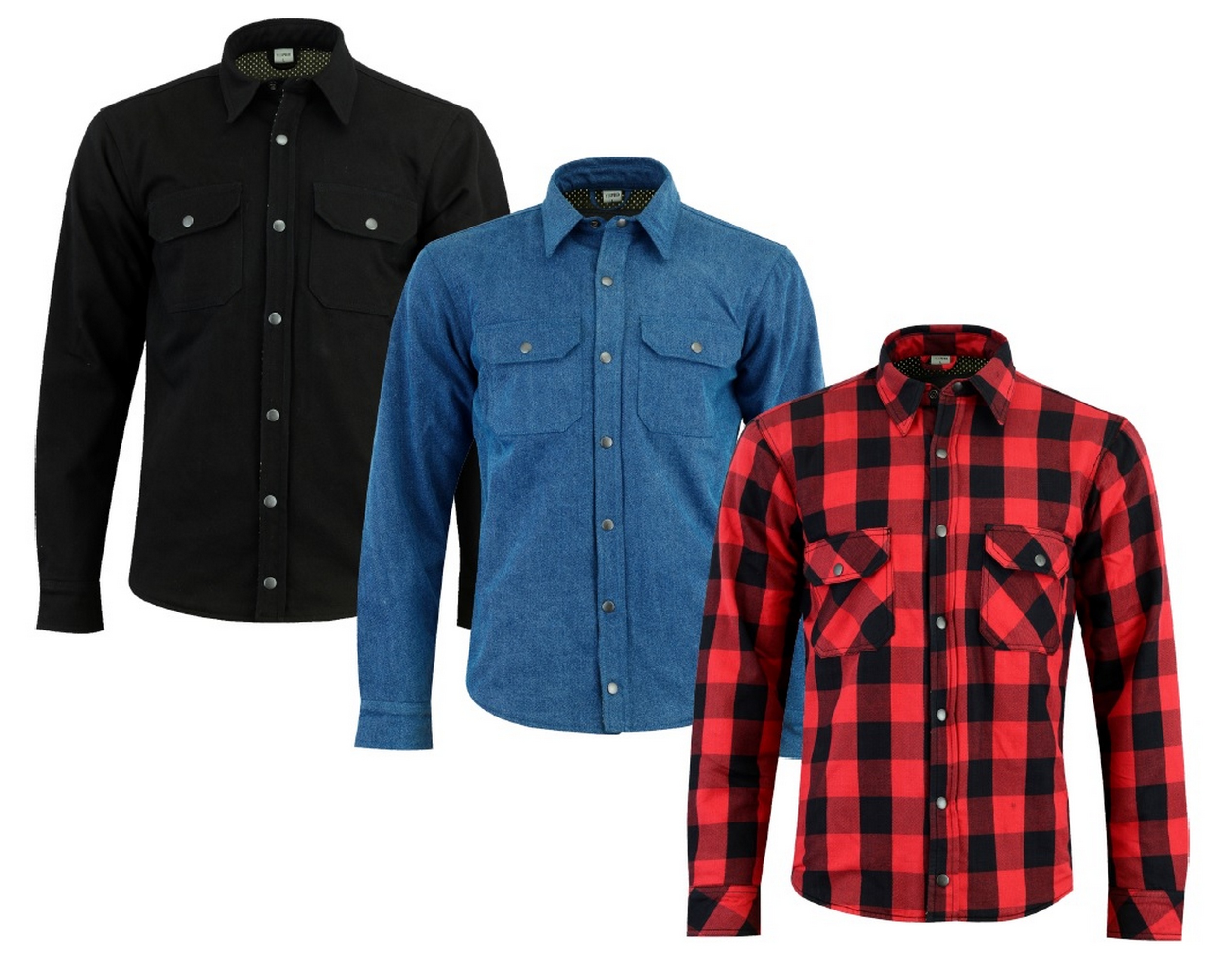Renforc/ée//Doublure en Kevlar Chemise de Moto pour Homme 3 Coloris Texpeed