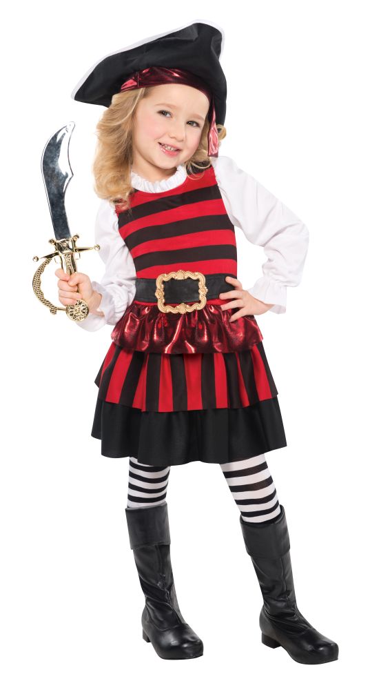 Girls Little Lass Pirate Fancy Dress Costume