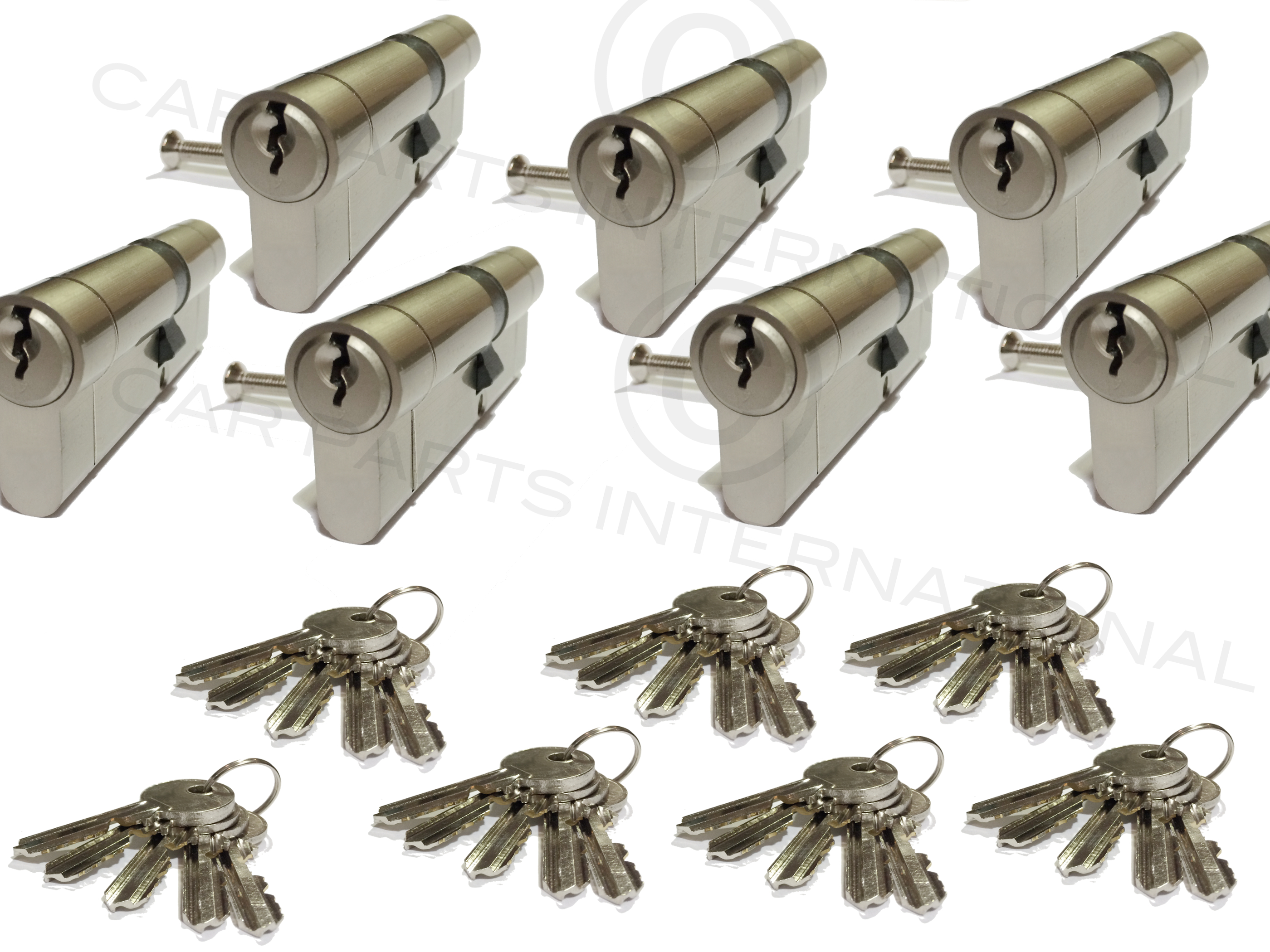 NICKEL 40/45 Euro Lock Cylinder Hi-Secuirity 1-10 Locks MATCHING KEY KEYED ALIKE 