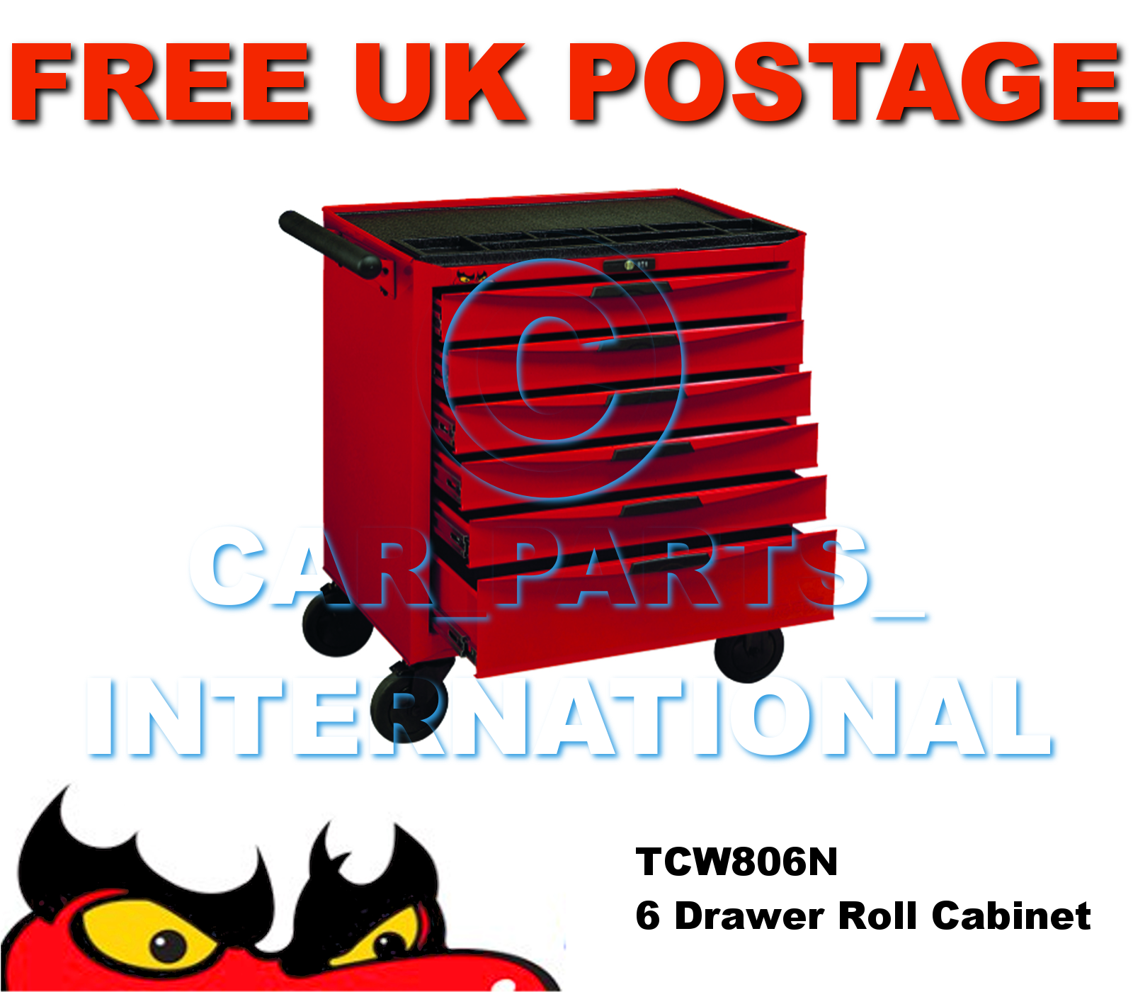 Teng Tools Tcw806n 6 Drawers Roller Cabinet Tool Storage Box