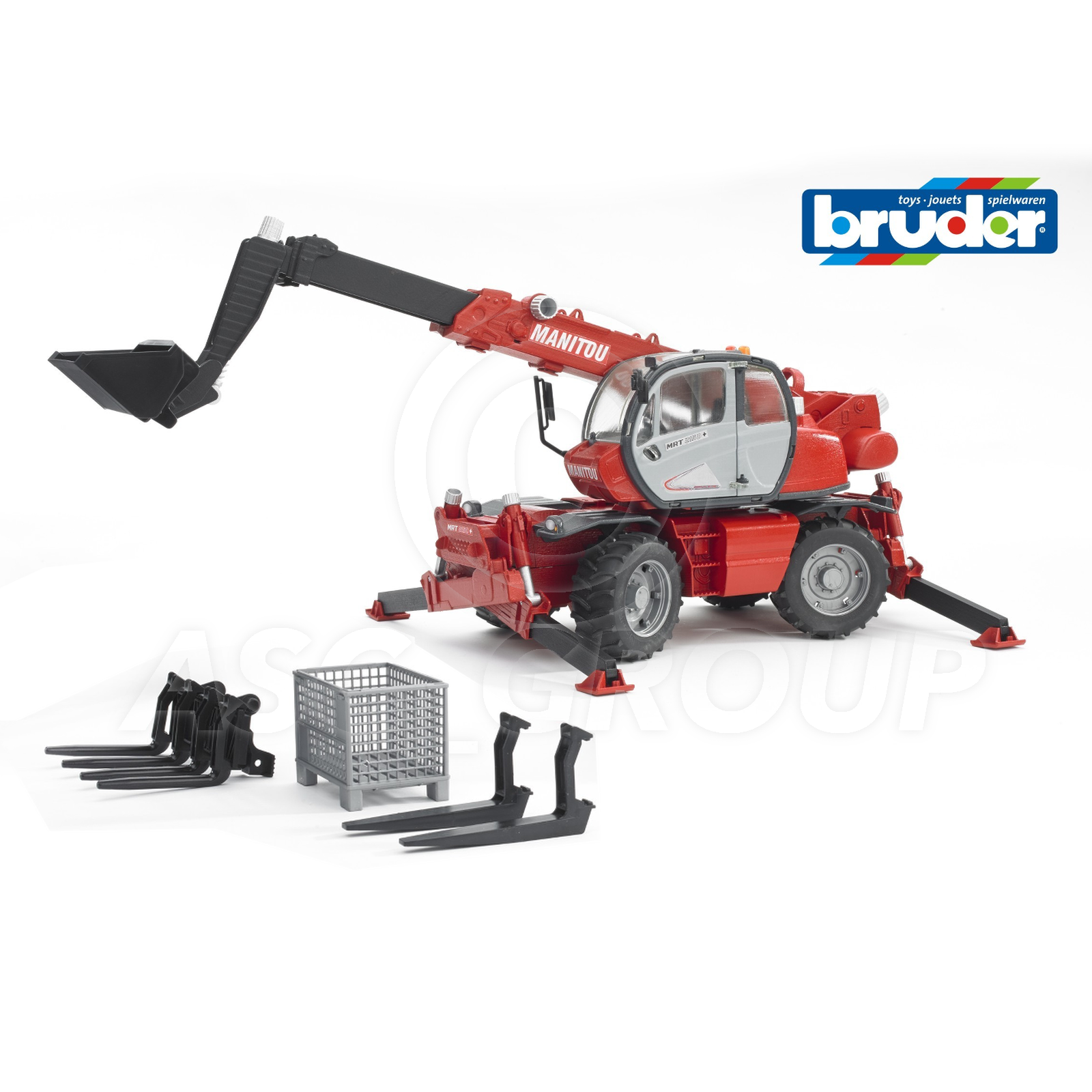 Bruder Toys 02129 Pro Manitou Loader MRT 2150 with Forks Bucket Toy