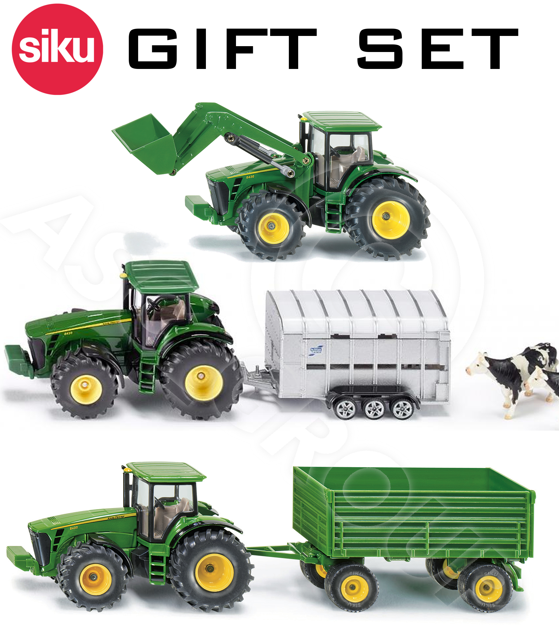 Siku Farmer 1:50 1953 tractor con remolque John Deere 8430