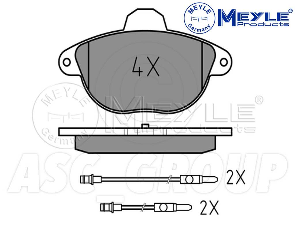 Meyle Brake Pad Set Front Axle With anti-squeak plate 025 231 3119//W