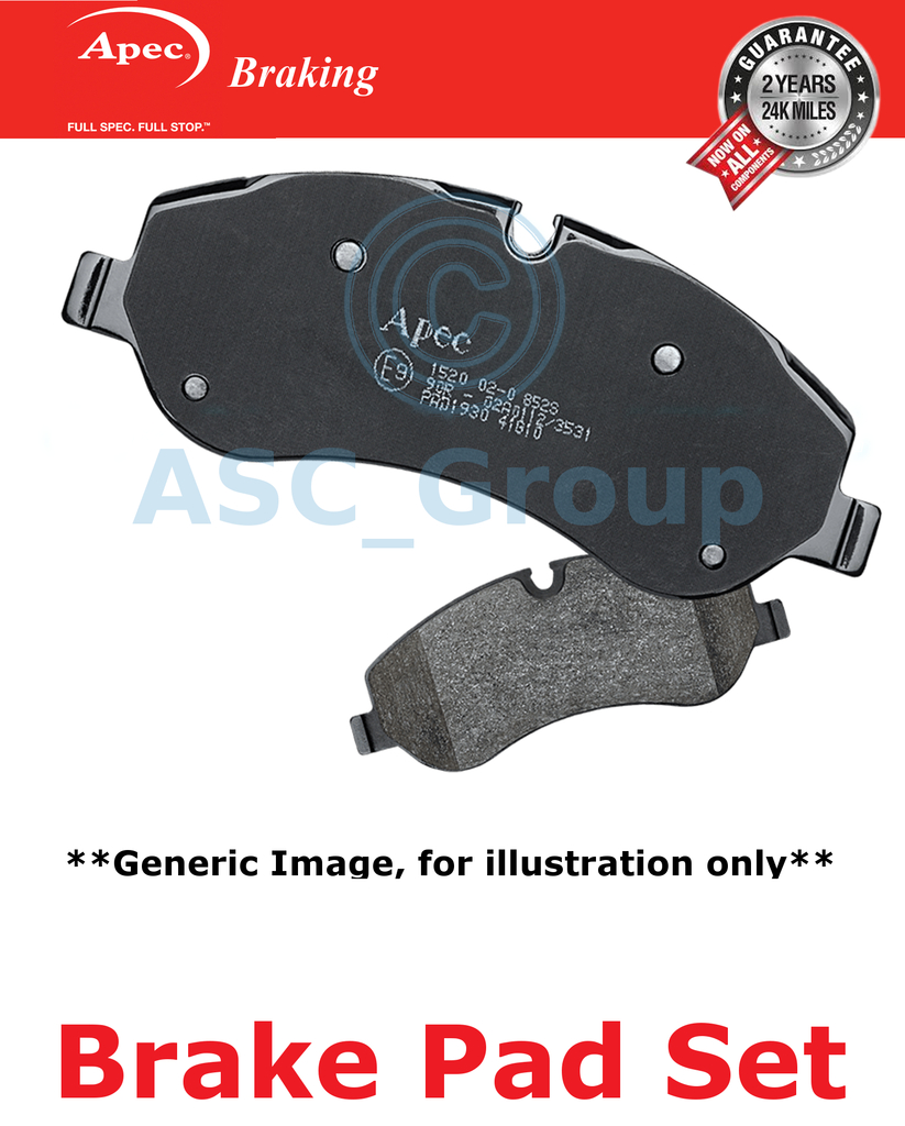 1x OE Quality Replacement Apec Rear Axle Brake Pad Set