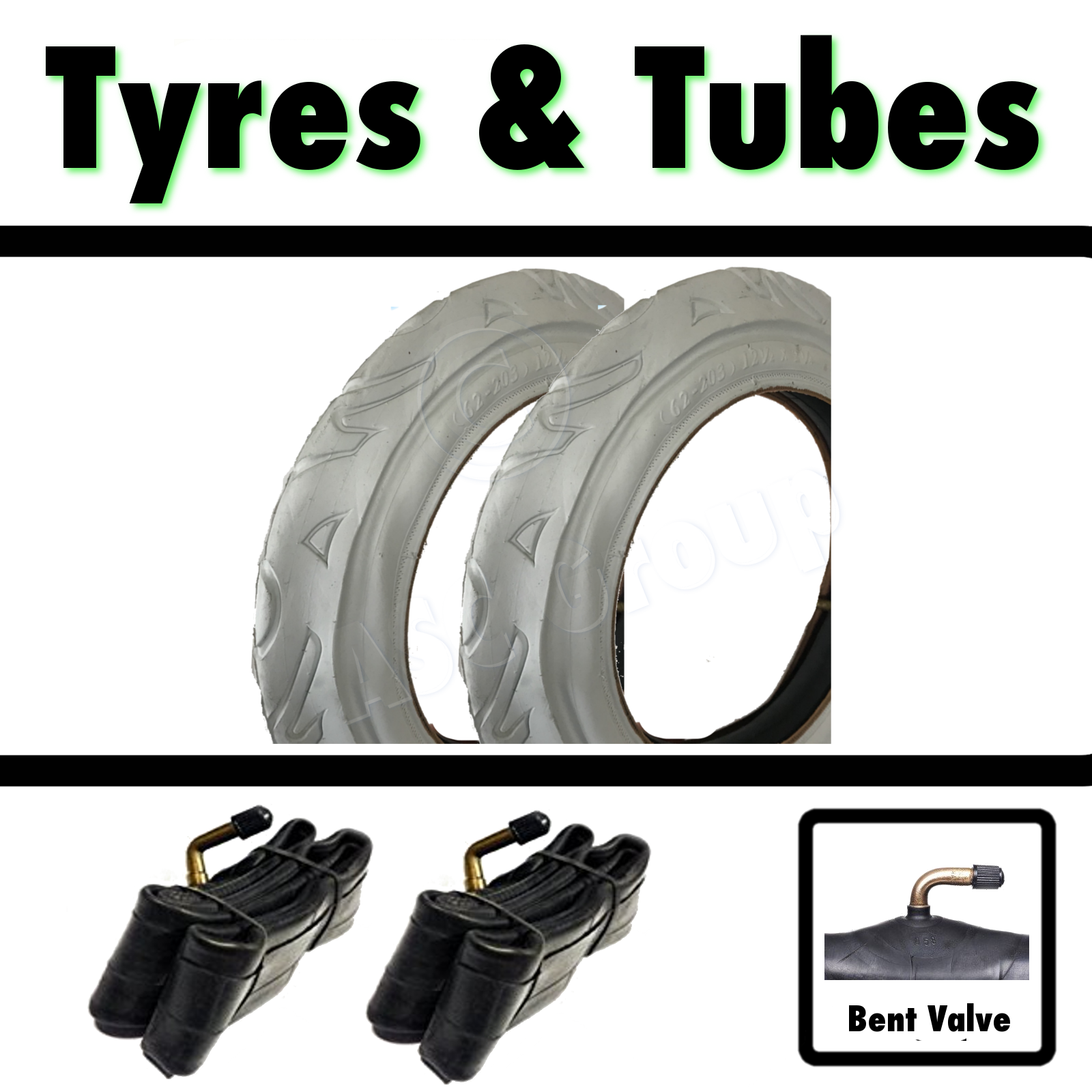 2 x Pram Tyres /& 2 x Tubes 12 1//2 X 2 1//4/" Huack Roadster Infinity Jeep