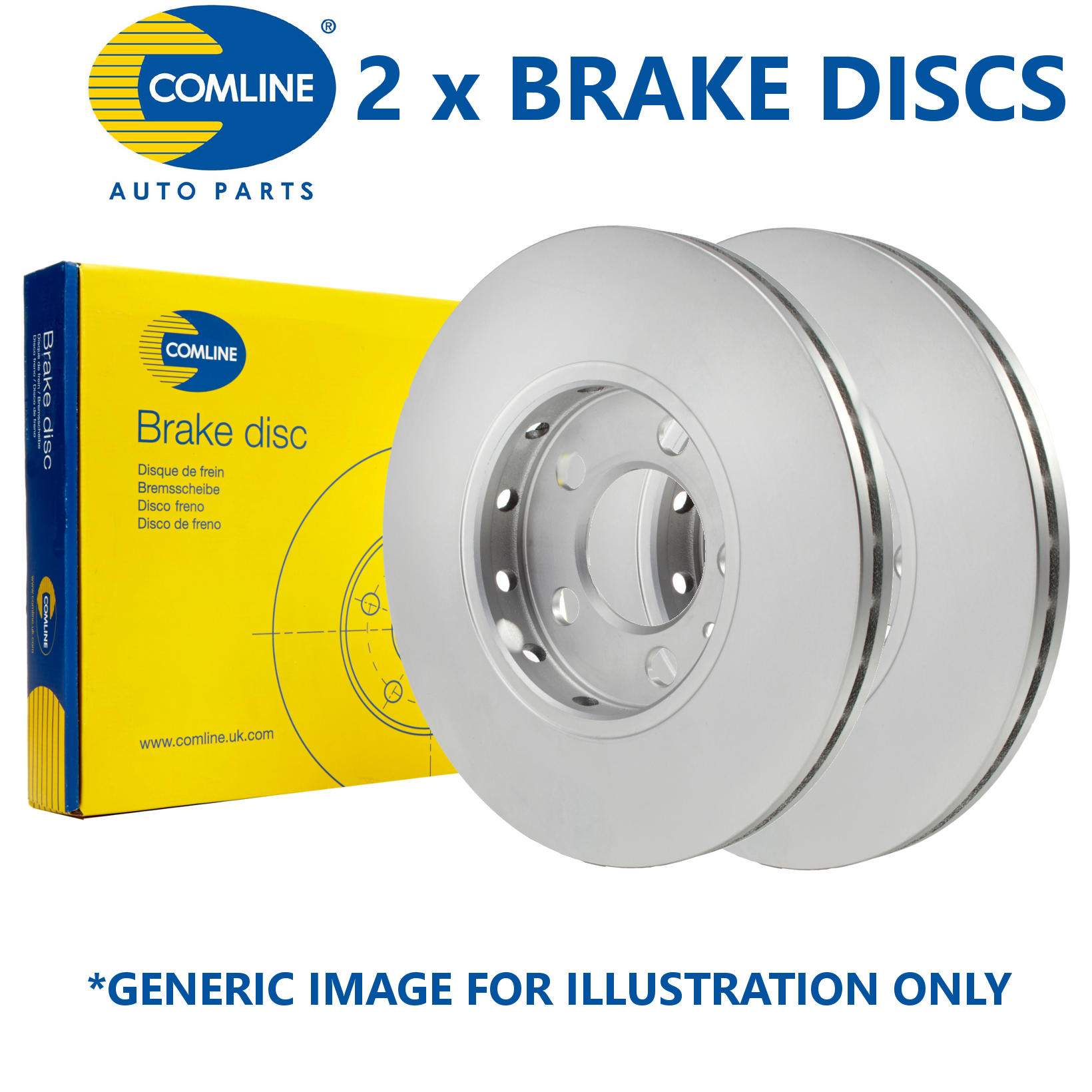 Comline Front Brake Discs /& Pad Set Genuine OE Quality Replacement