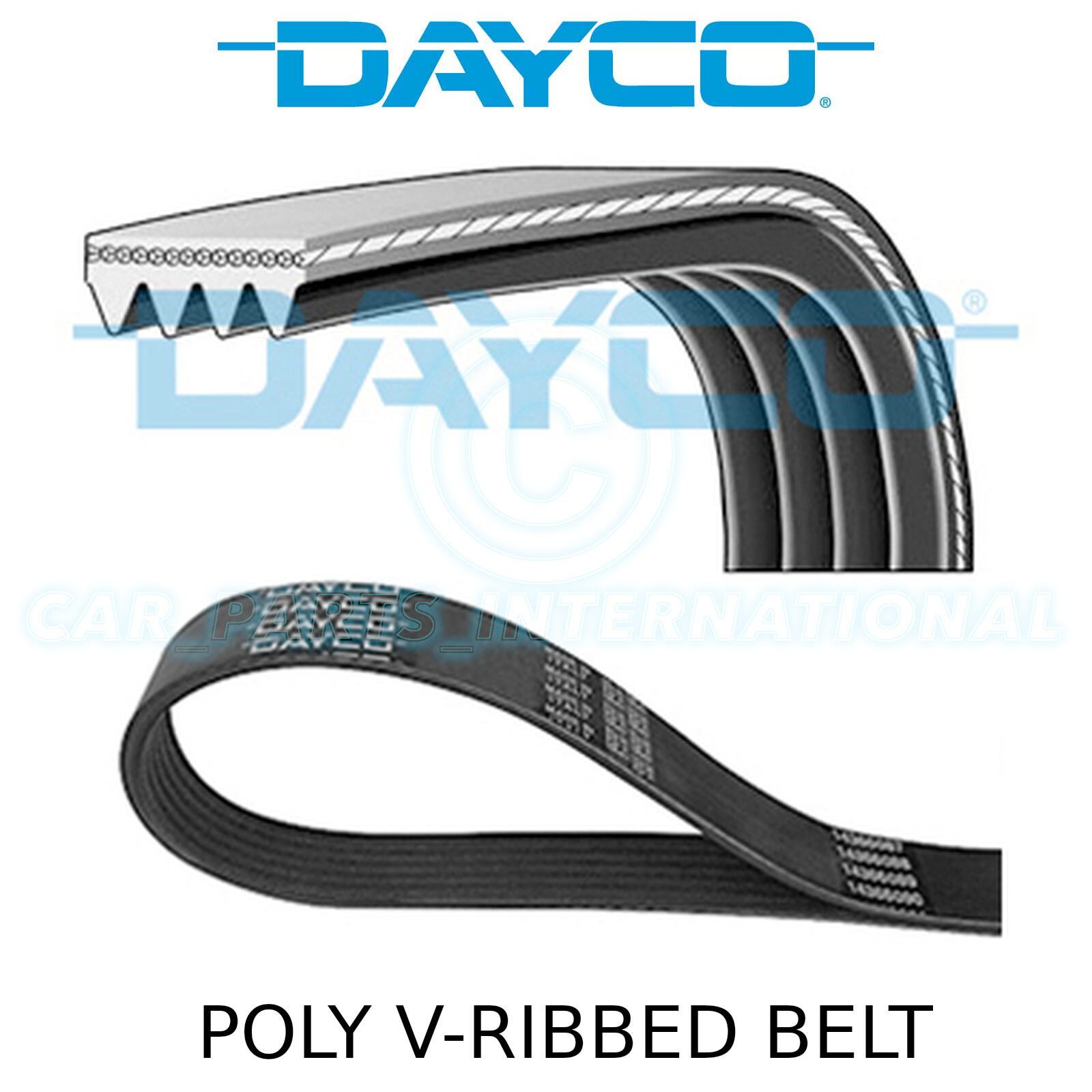 Dayco Poly V Belt Auxiliary, Fan, Drive, MultiRibbed belt 4 Ribs