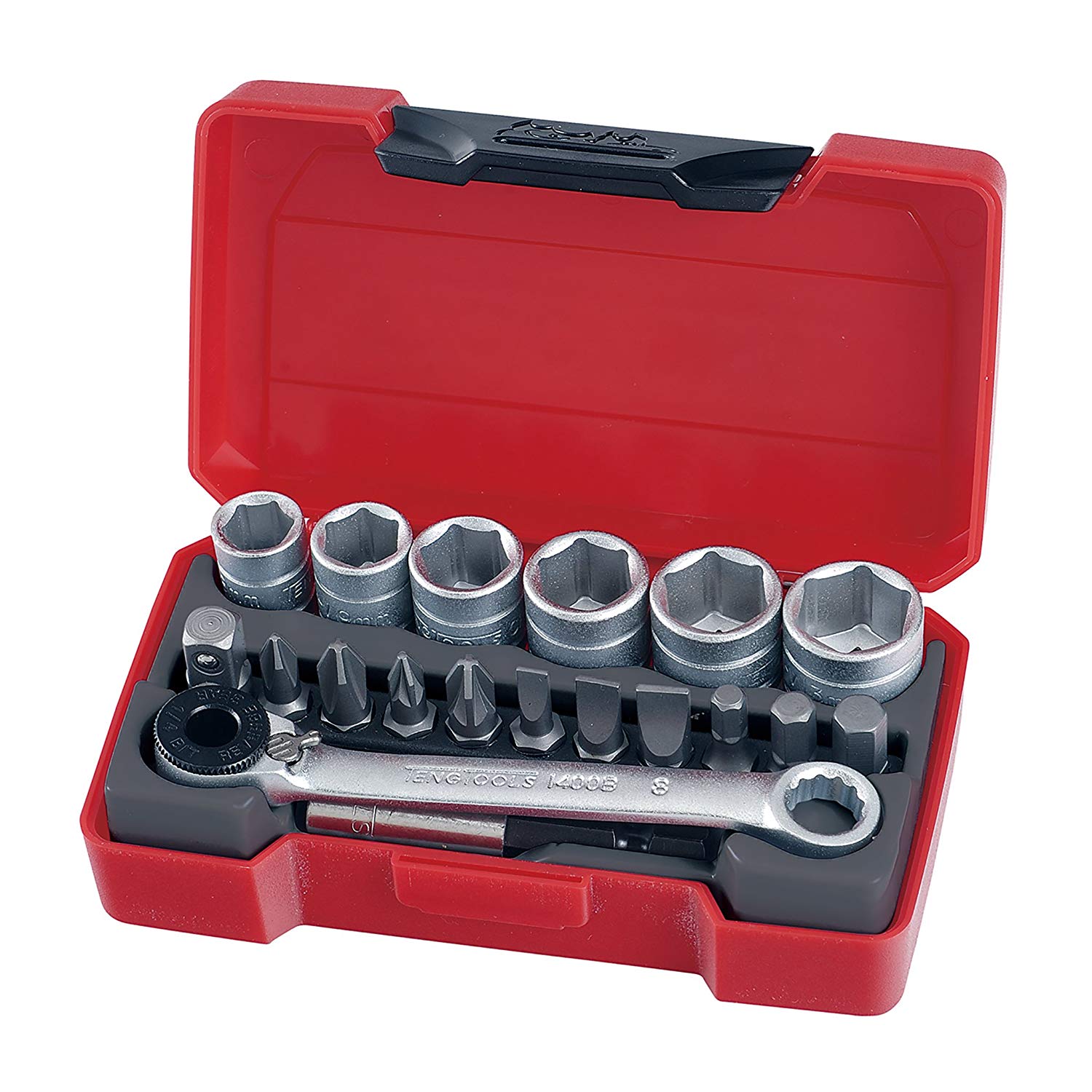 Teng Tools 19pc Mini Socket & Bit Set 1/4 Drive (8mm13mm Sockets