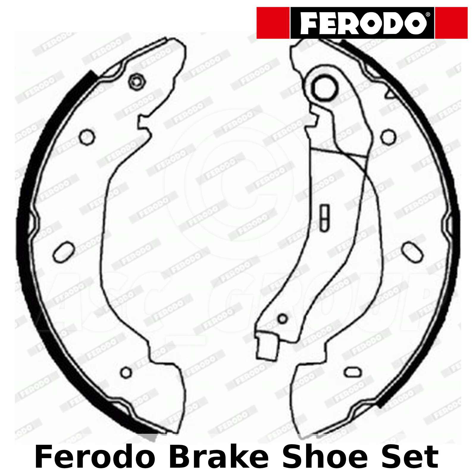set of 4 Ferodo FSB596R Brake Shoe Set