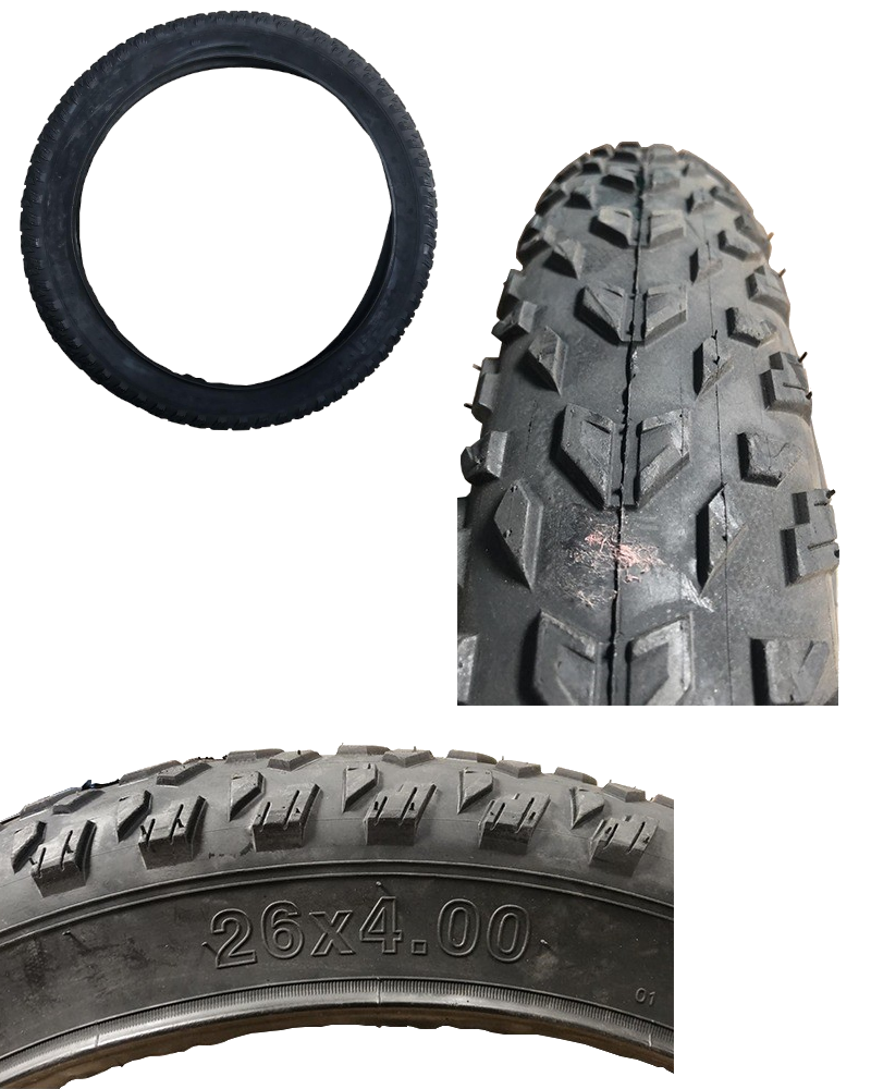 Fat Bike Mountain Bike Tyre 26 x 4.0 100559 Black Dirt Bike, Bicycle eBay