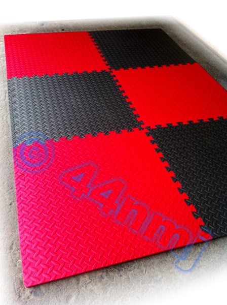 12mm Garage Workshop Machine Flooring Mat Tiles Red Blue Grey