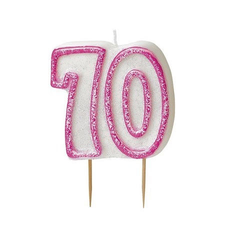 Pink Glitz Number 70 Candle 70th Birthday Cake Candles