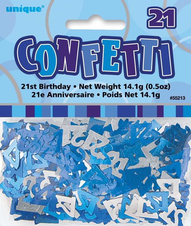 Blue Glitz Age 21 Birthday Table Confetti Party Love Kates 3027