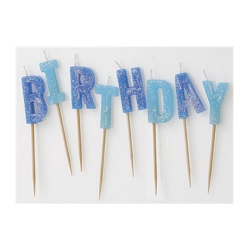 Blue Glitz Happy Birthday Pick Party Candles Candles Love Kates