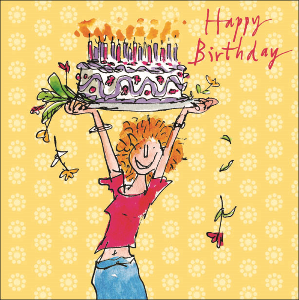 Quentin Blake Big Cake Happy Birthday Greeting Card | Cards | Love Kates