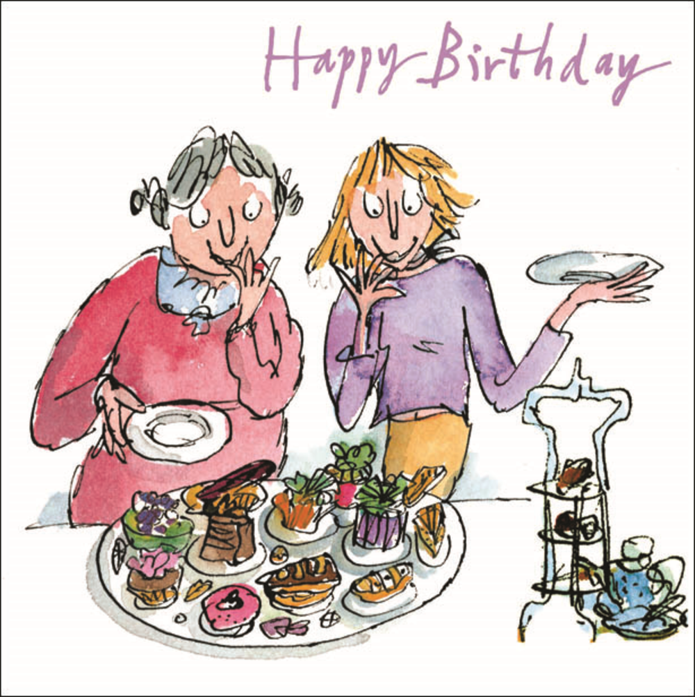 Quentin Blake Party Buffet Happy Birthday Greeting Card | Cards | Love ...